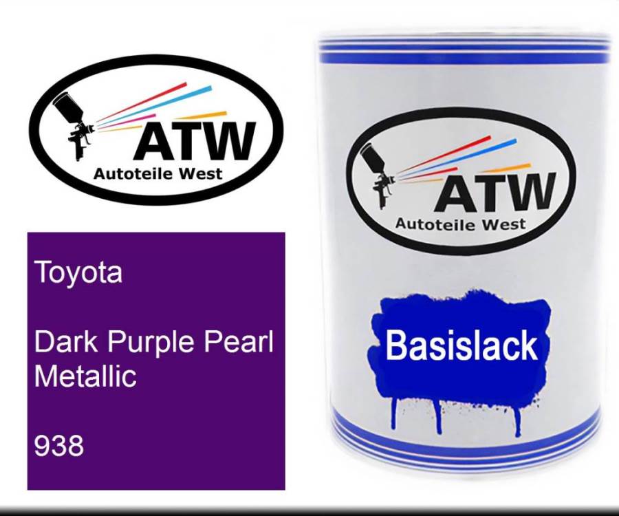 Toyota, Dark Purple Pearl Metallic, 938: 500ml Lackdose, von ATW Autoteile West.